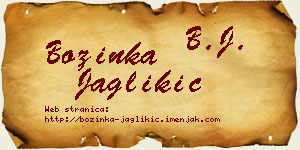 Božinka Jaglikić vizit kartica